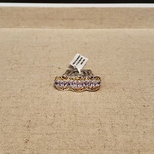 1.4cts Rose De France Amethyst Wave Ring size 6